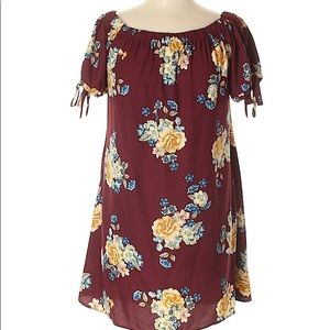 Floral Burgundy Dress